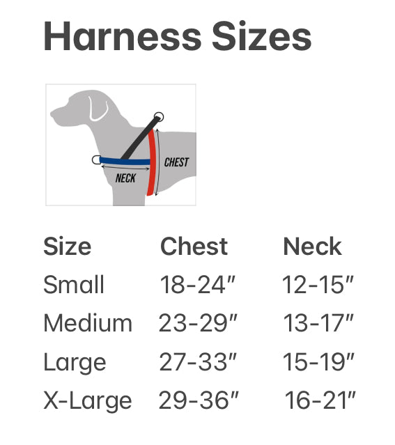 X Large Harnesses (made with 1 in. heavy duty poly blend webbing)
